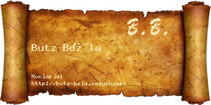 Butz Béla névjegykártya