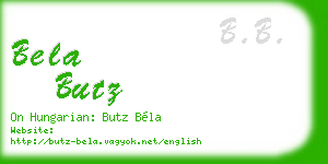 bela butz business card